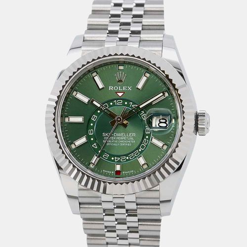 K White Gold Stainless Steel Sky-Dweller Automatic Men's Wristwatch 42 mm - Rolex - Modalova