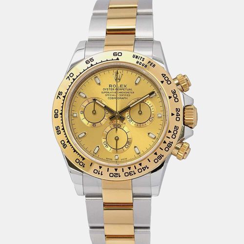 Champagne 18k Yellow Stainless Steel Cosmograph Daytona Automatic Men's Wristwatch 40 mm - Rolex - Modalova