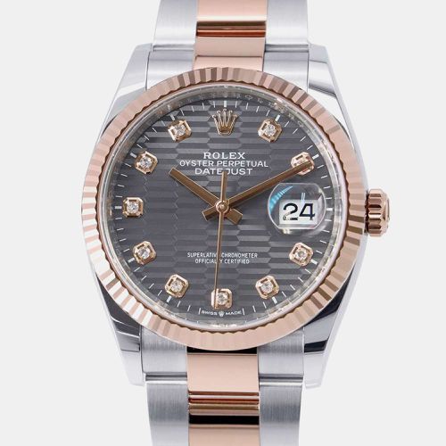 Diamond 18k Rose Gold Stainless Steel Datejust Automatic Men's Wristwatch 36 mm - Rolex - Modalova