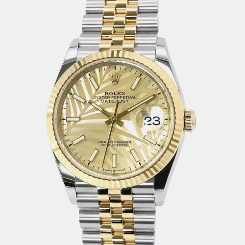 Champagne 18k Yellow Stainless Steel Datejust 126233 Automatic Men's Wristwatch 36 mm - Rolex - Modalova