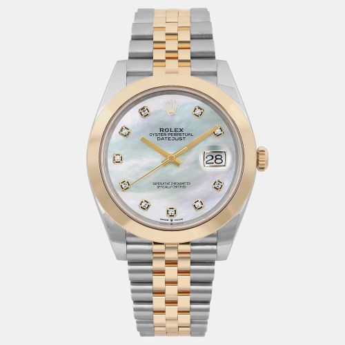 MOP Diamond 18K Yellow Gold Datejust 126303 Automatic Men's Wristwatch 41 mm - Rolex - Modalova