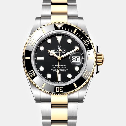 K Yellow Gold Stainless Steel Submariner LN Automatic Men's Wristwatch 41 mm - Rolex - Modalova