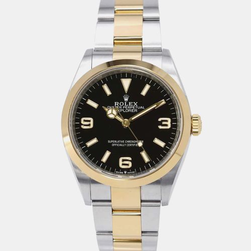 K Yellow Gold Stainless Steel Explorer Automatic Men's Wristwatch 36 mm - Rolex - Modalova