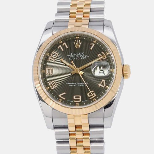 K Rose Gold Stainless Steel Datejust Automatic Men's Wristwatch 36 mm - Rolex - Modalova