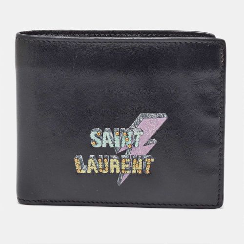 Saint Laurent Leather Lightning Bolt Bifold Wallet - Saint Laurent Paris - Modalova