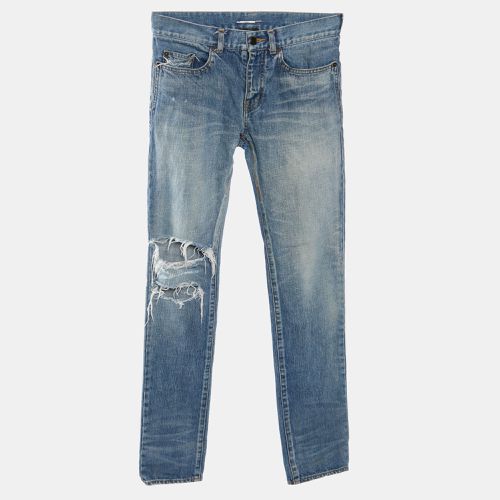 Denim Distressed Skinny Jeans S/Waist 31" - Saint Laurent Paris - Modalova