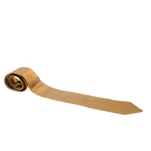 Vintage Mustard Textured Silk Jacquard Tie - Salvatore Ferragamo - Modalova