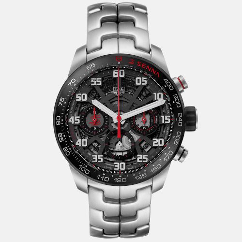 Skeleton Stainless Steel Carrera CBG2013 Automatic Men's Wristwatch 43 mm - Tag Heuer - Modalova