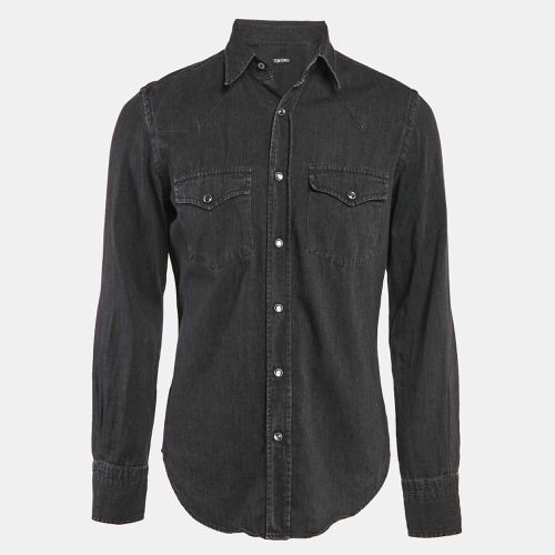 Faded Denim Button Front Shirt M - Tom Ford - Modalova