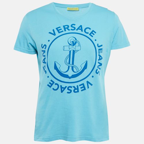 Anchor Print Jersey V-Neck T-Shirt M - Versace Jeans - Modalova