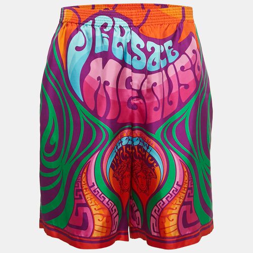 Printed Silk Medusa Music Shorts XL - Versace - Modalova