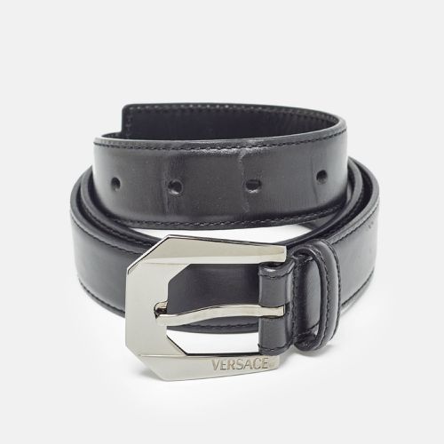 Leather Buckle Belt 95 CM - Versace - Modalova