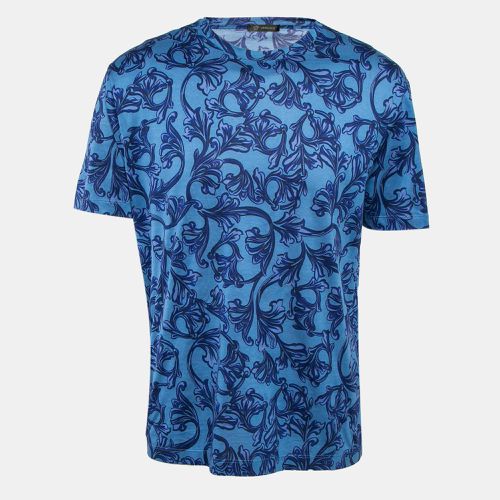 Baroque Print Cotton Jersey Crew Neck T-Shirt XXL - Versace - Modalova