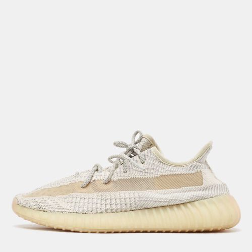 White/Green Knit Fabric Boost 350 V2 Cloud White Reflective Sneakers Size 44 2/3 - Yeezy x Adidas - Modalova