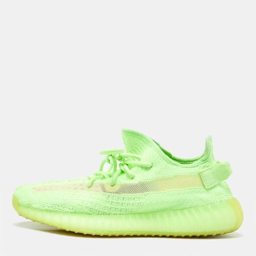 Green Knit Fabric Boost 350 V2 "GID' Glow Sneakers Size 41.5 - Yeezy x Adidas - Modalova