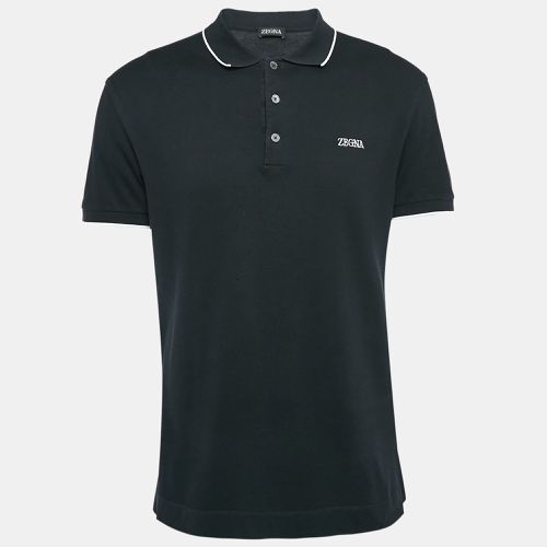 Logo Embroidered Cotton Knit Polo L - Z Zegna - Modalova