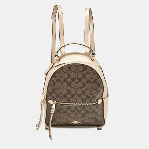 Brown Signature Coated Canvas and Leather Jordyn Backpack - Coach - Modalova