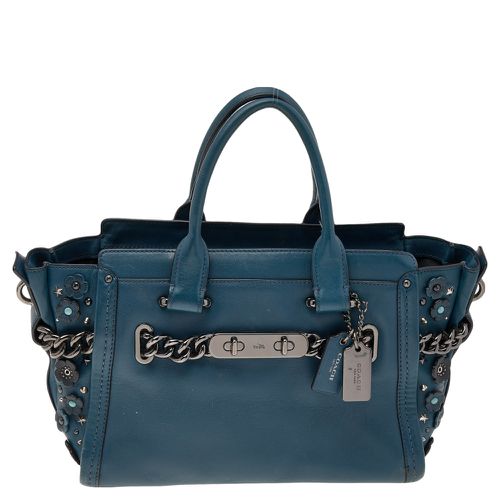 Patch Embellished Leather Swagger 27 Carryall Satchel - Coach - Modalova