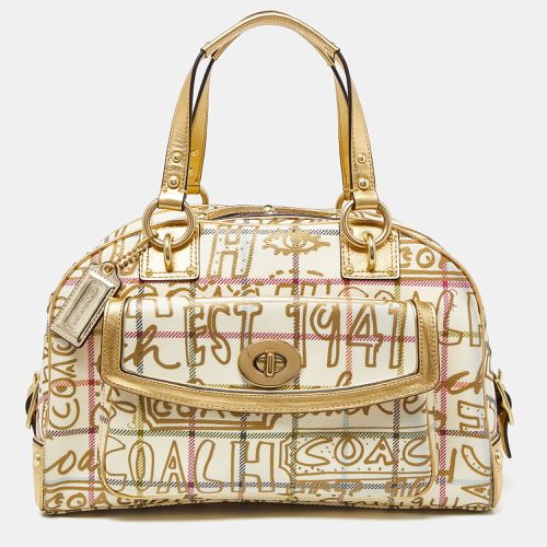 PVC and Leather Graffiti Tattersall Satchel - Coach - Modalova