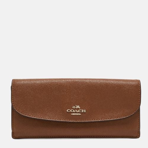 Leather Flap Continental Wallet - Coach - Modalova