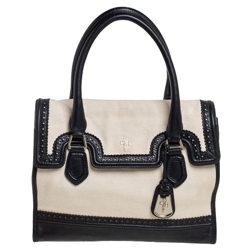 Black Canvas And Wingtip Leather Flap Brooke Tote - Cole Haan - Modalova