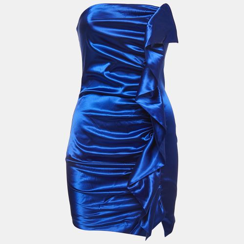 Royal Satin Ruched Strapless Mini Dress S - Collini - Modalova