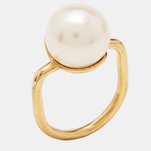 CH Faux Pearl Tone Ring Size 52 - Carolina Herrera - Modalova