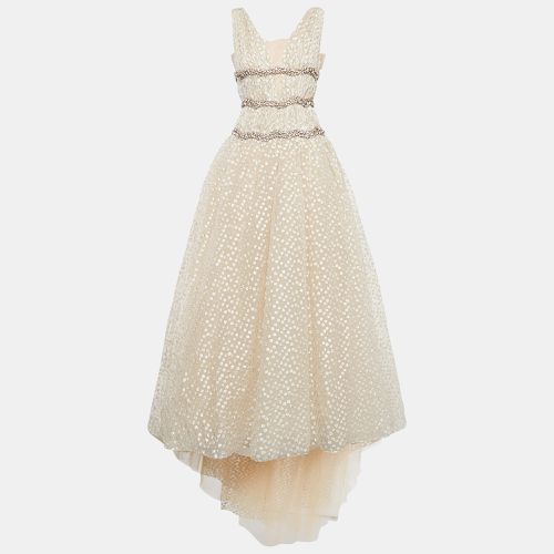 Fil Coupe Jacquard Crystal Embellished Gown M - Carolina Herrera - Modalova