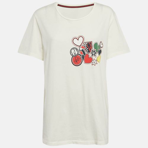 Ivory Hearts Print Jersey T-Shirt L - Carolina Herrera - Modalova