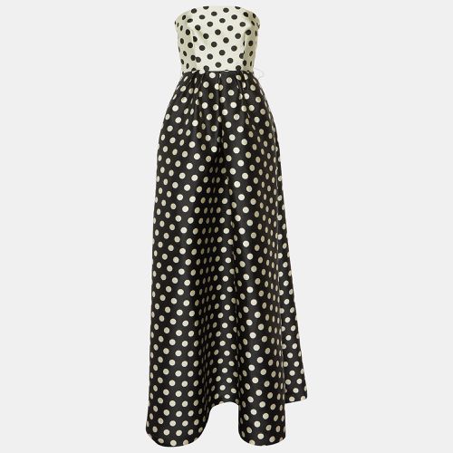 CH Monochrome Polka Dot Faille Strapless Gown S - Carolina Herrera - Modalova