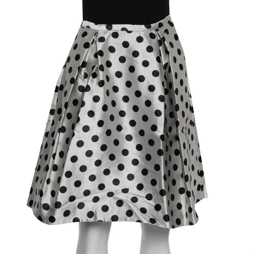 CH Monochrome Polka Dot Satin Box Pleated Short Skirt XS - Carolina Herrera - Modalova