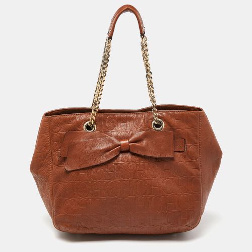 Monogram Embossed Leather Audrey Shoulder Bag - Carolina Herrera - Modalova