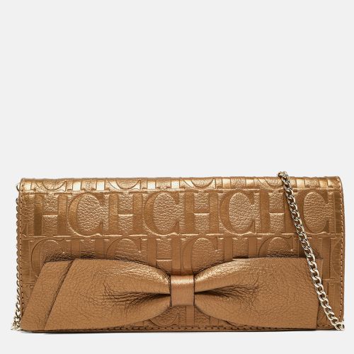 Monogram Embossed Leather Audrey Chain Clutch - Carolina Herrera - Modalova