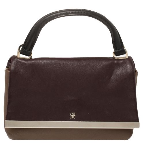 Bicolor Leather Top Handle Bag - Carolina Herrera - Modalova