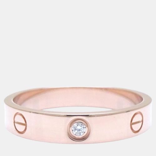 K Rose and Diamond Mini Love Band Ring EU 60 - Cartier - Modalova