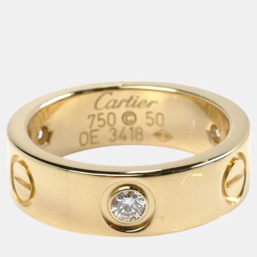 K Gold and Diamond Love Band Ring EU 50 - Cartier - Modalova