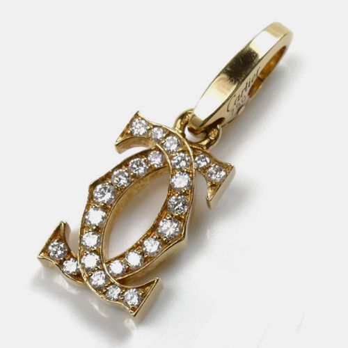 K Gold Diamond 2C Pendant Charm - Cartier - Modalova