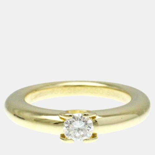 K Gold and Diamond C De Solitaire Ring EU 50 - Cartier - Modalova