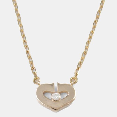 K Gold C Heart Diamond Pendant Necklace - Cartier - Modalova