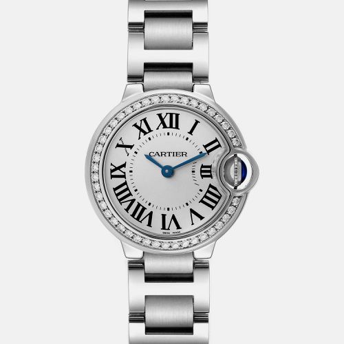 Ballon Bleu Diamond Steel Ladies Watch W4BB0015 28 mm - Cartier - Modalova