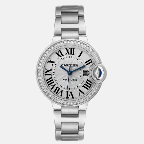 Ballon Bleu Steel Diamond Bezel Ladies Watch W4BB0016 33 mm - Cartier - Modalova