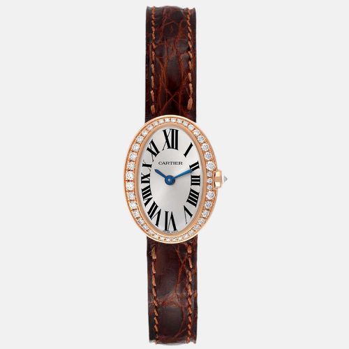 Diamonds 18K Rose Gold Baignoire WB520028 Women's Wristwatch 20 mm - Cartier - Modalova