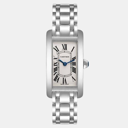 K White Gold Tank Americaine W008067 Quartz Women's Wristwatch 19 mm - Cartier - Modalova