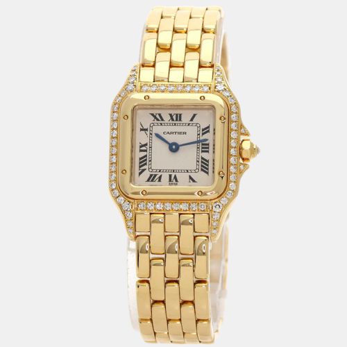 Ivory 18k Yellow Gold Panthere Quartz Women's Wristwatch 22 mm - Cartier - Modalova