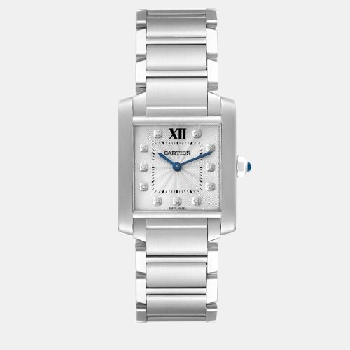 Tank Francaise Midsize Diamond Steel Ladies Watch WE110007 25 x 30 mm - Cartier - Modalova