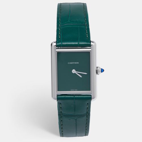 Stainless Steel Alligator Leather Tank Must WSTA0056 Women's Wristwatch 25.50 mm - Cartier - Modalova