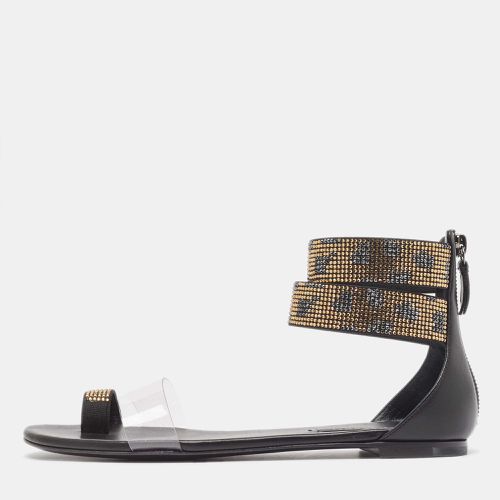 Gold Leather and PVC Vinil Ankle Strap Sandals Size 37 - Casadei - Modalova