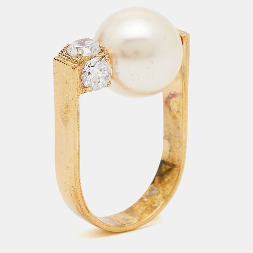 Faux Pearl Crystal Tone Ring Size 52 - Carolina Herrera - Modalova