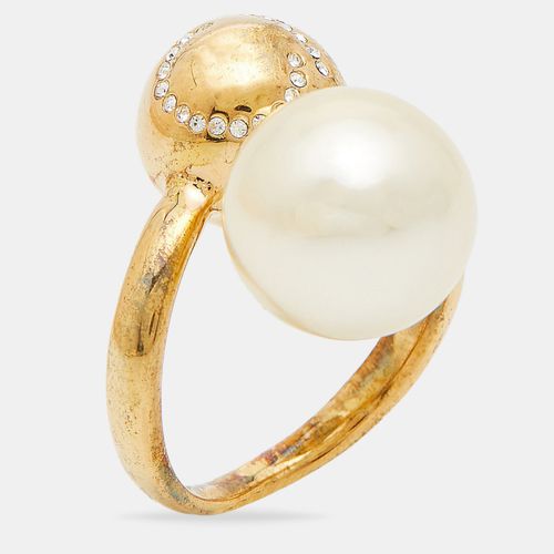 CH Faux Pearl Crystal Tone Ring Size 52 - CH Carolina Herrera - Modalova