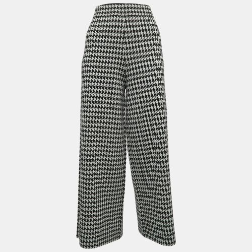 Houndstooth Wool Blend Elasticized Waist Wide-leg Pants S - CH Carolina Herrera - Modalova